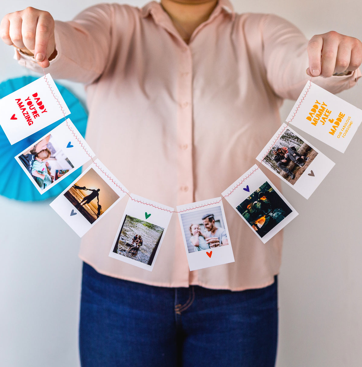 Photographic Personalised Bunting Card - Handstitched