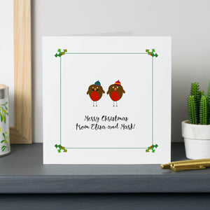 Christmas Robin Family Personalised Cards