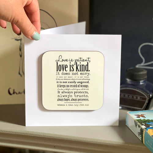 Personalised Wedding Card with Coaster