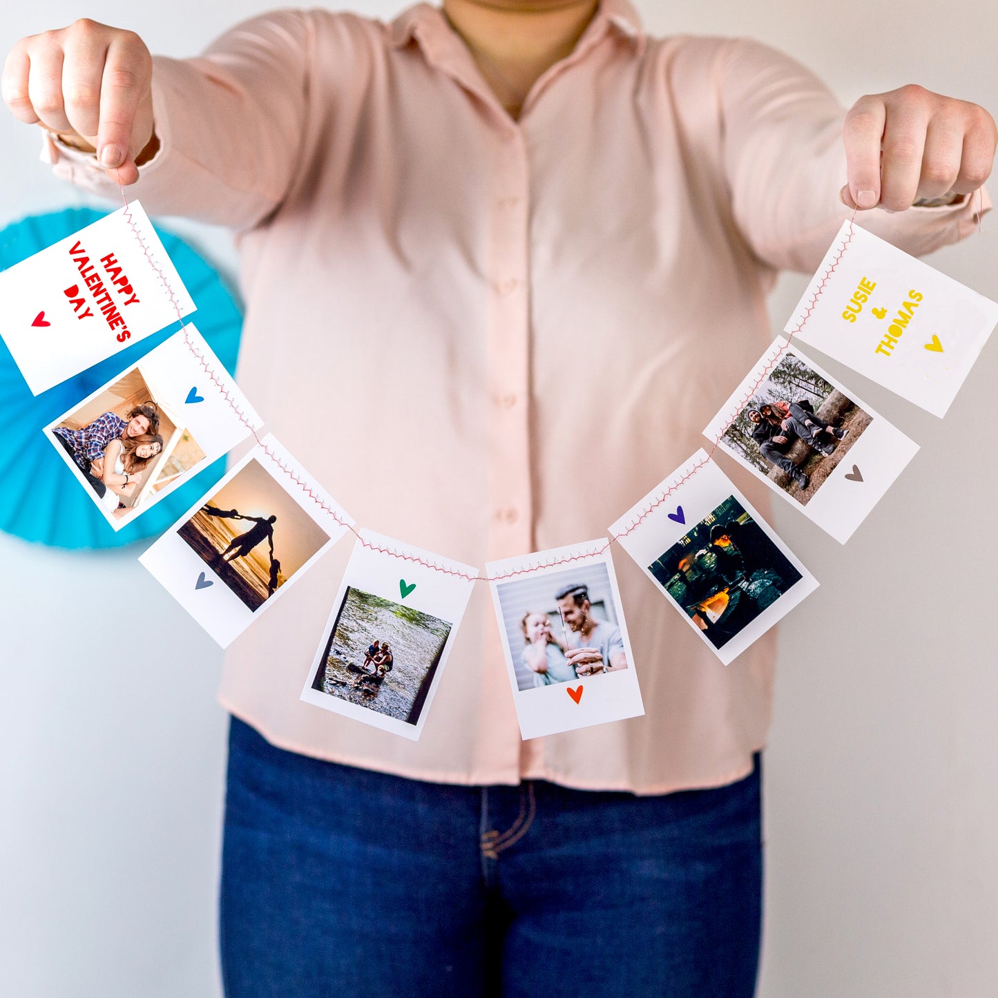 Photographic Personalised Bunting Card - Handstitched