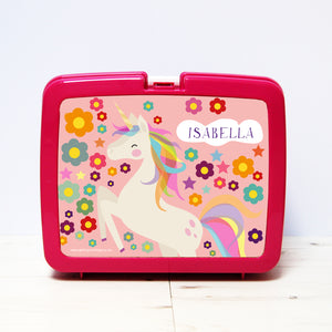 Flowers personalised hygienic plastic lunch box