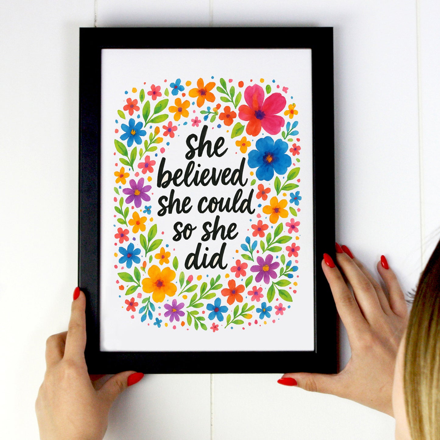 Flower Design - She Believed she could -  free Download