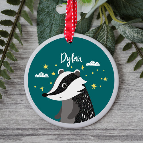 Personalised Badger Hanging Decoration