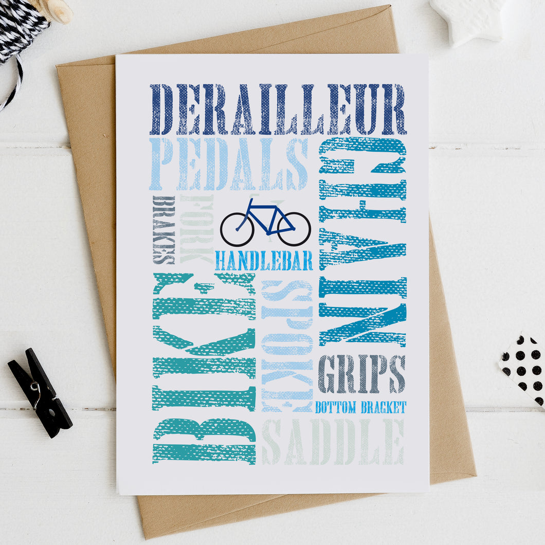 Cycling, Mountain Biking Birthday or Father's Day Card