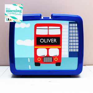 Personalised Red Bus Lunch Box