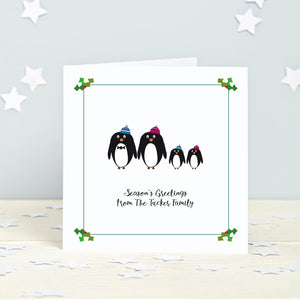 Penguin Family Personalised Cards