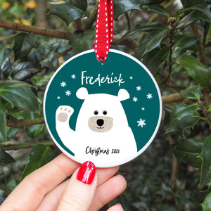 Polar Bear Personalised Christmas Decoration