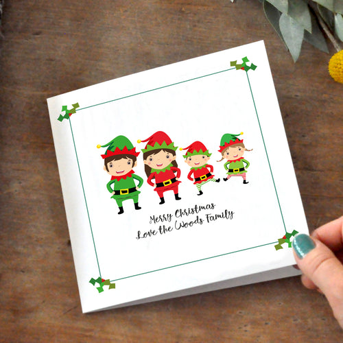 Christmas Elf Family Personalised Cards