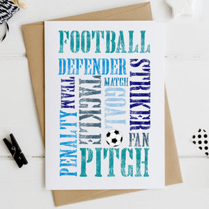 Football Card for Birthday, Father's Day, Brother or Uncle