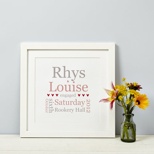 Personalised Engagement Gift Print