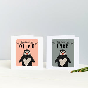 Personalised Penguin Anniversary Card