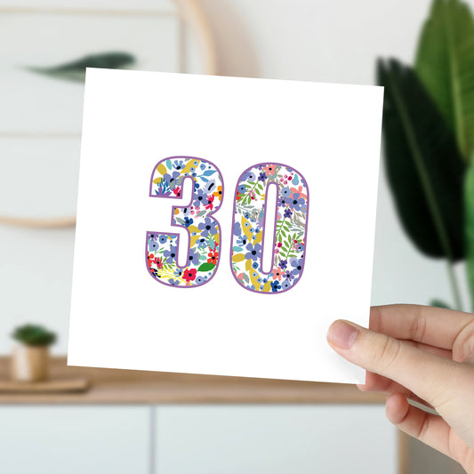 Any Age flower themed birthday card