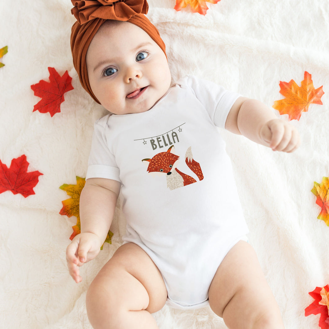 Fox Themed Personalised Printed Baby Suit