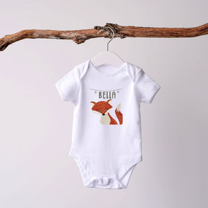 Fox Themed Personalised Printed Baby Suit