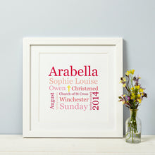 Christening Gift Print - Suitable for Baptism, Naming Day, Dedication, First Communion or Blessing