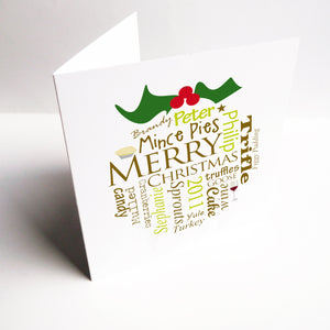 Christmas Pudding Personalised Card Pack