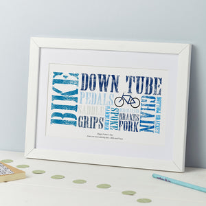Cycling, Biking, Mountain Biker Gift Print