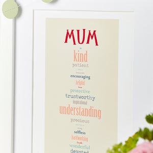 Personalised Best Mum Positivity Print