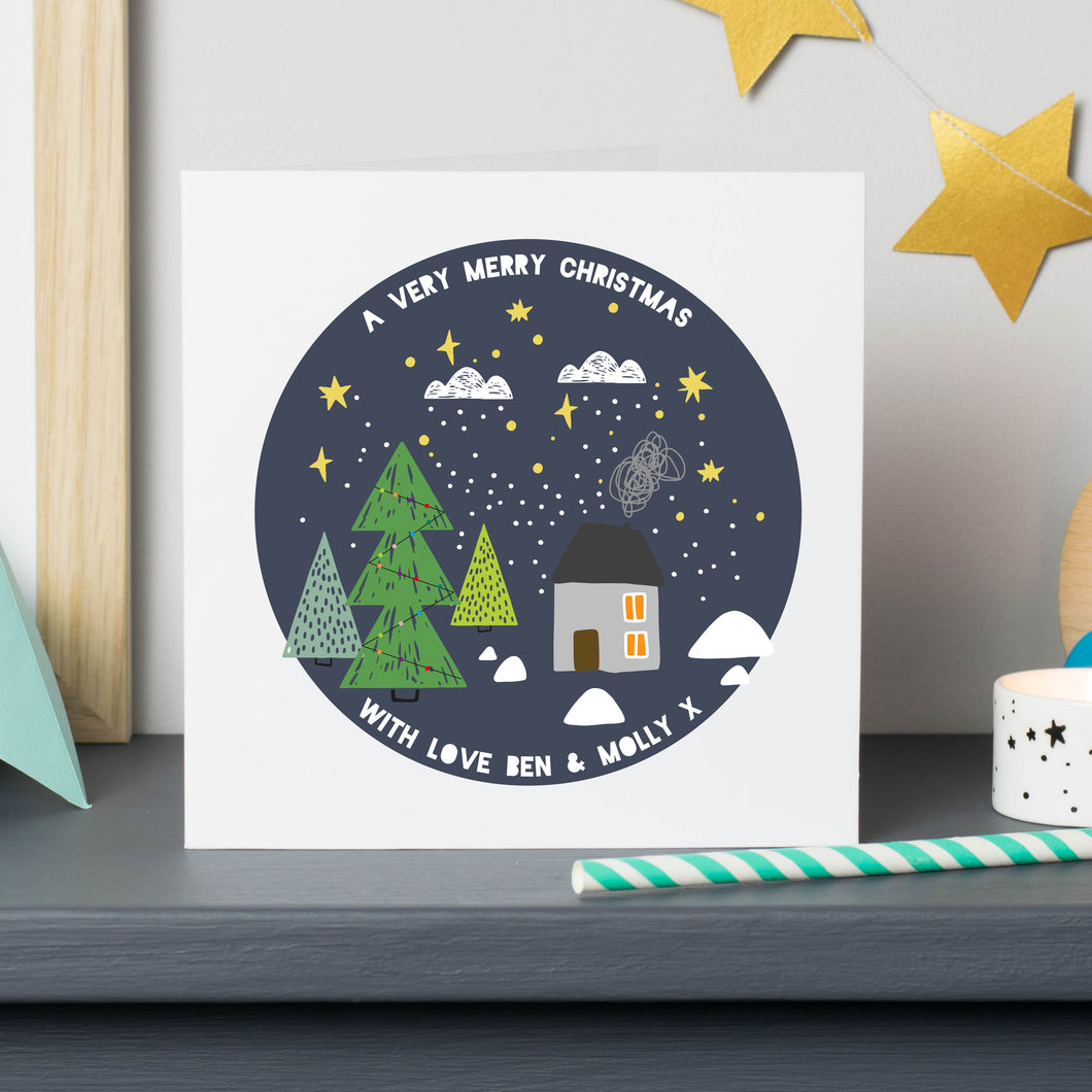 Personalised Christmas Cottage Cards