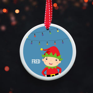 Personalised Elf Christmas Decoration