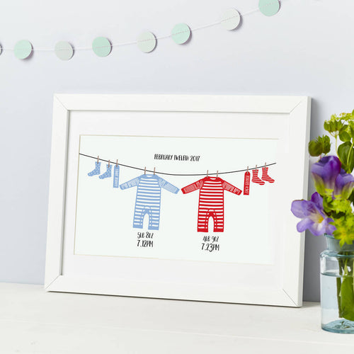 New Baby Twins Gift Print