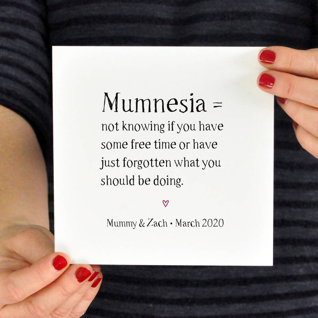 Personalised Mumnesia - Forgetful Mum card