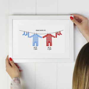 New Baby Twins Gift Print