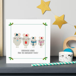 Mouse Family Personalised Christmas Cards