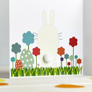 Personalised Bunny Pom Pom Tail Card