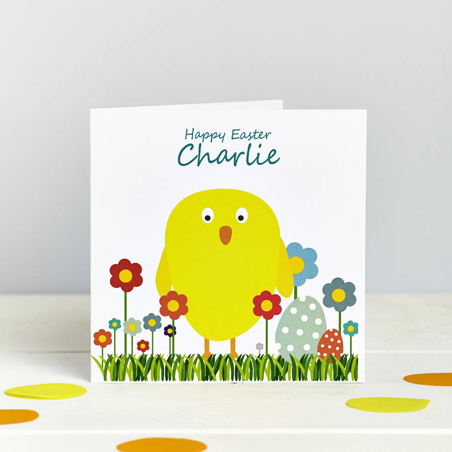 Personalised Easter Chick Fluffy Tail Card