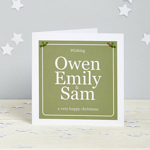Personalised Coloured Christmas Card