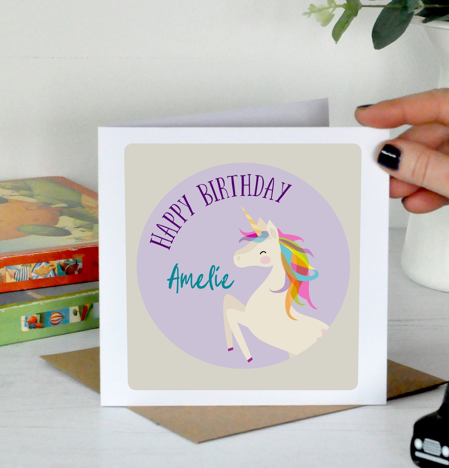 Personalised Unicorn Birthday Card